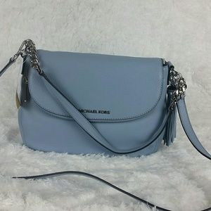 NWT Michael Kors Pale Blue Flap Shoulder Bag MD